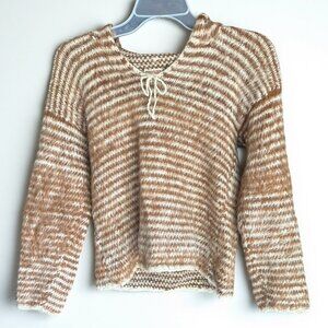 Lucy Iburg Designs Bolivian Alpaca Sweater Brown Cream Striped